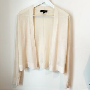 Banana Republic Ivory Cream 100% Merino Wool Open Front Cardigan - Sz Small